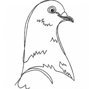 white pigeon embroidery design
