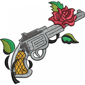 pistol embroidery design