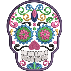 skull flowers design
