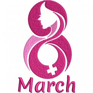 woman day embroidery design