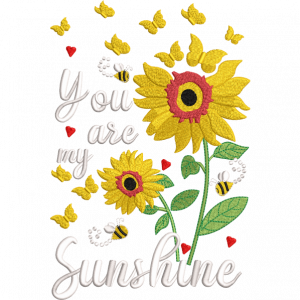 you are my sunshine embroidery design