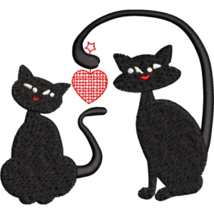 2 heart cat design