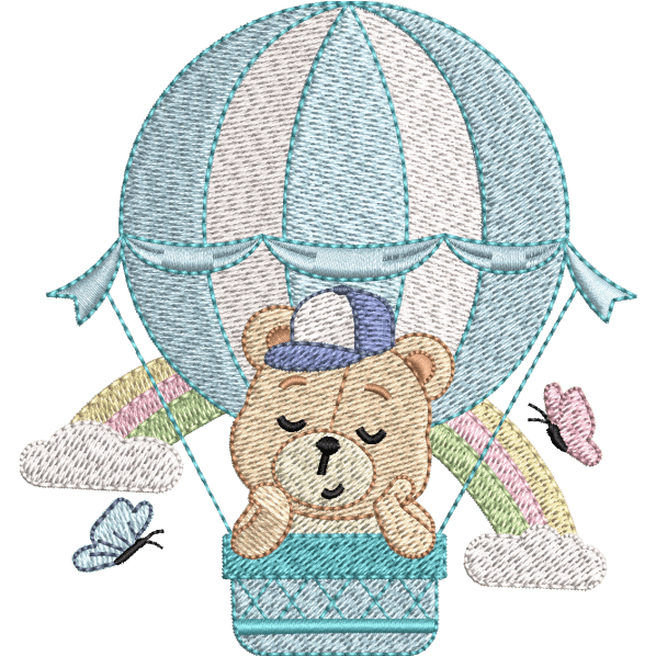 Teddy Bear With Air Balloon Design