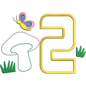 Two Number And Butterfly Design