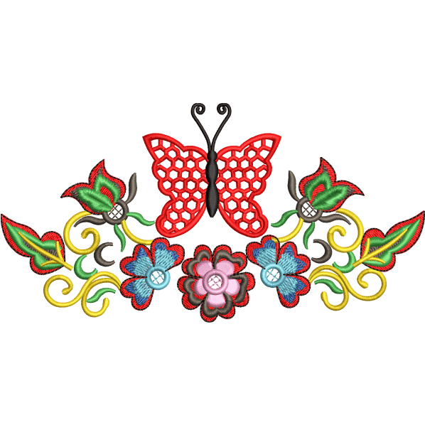 Butterfly and Flowers Design