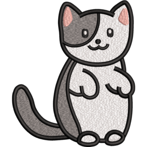 Grey and White Cat Design
