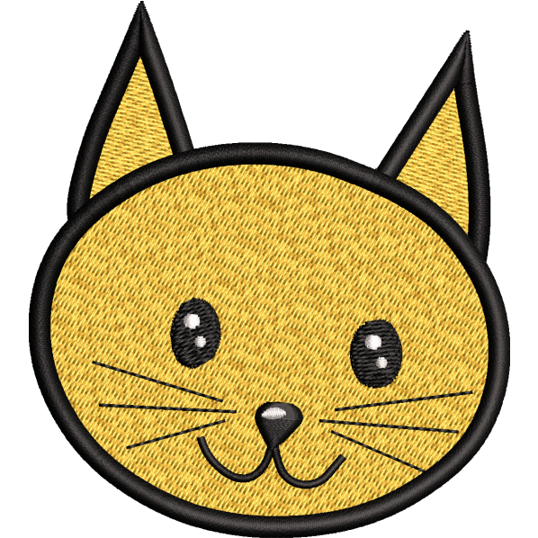 Yellow Smiling Cat Face