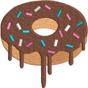 Chocolate Donut Embroidery Design