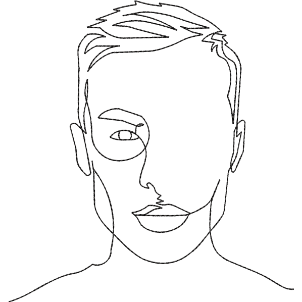 Man Half Face Outline