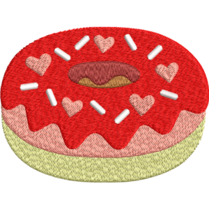 Red Donut Embroidery Design