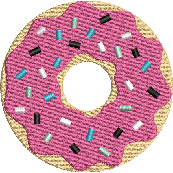 Strawberry Donut Embroidery Design
