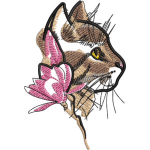 Cat With Flower Design