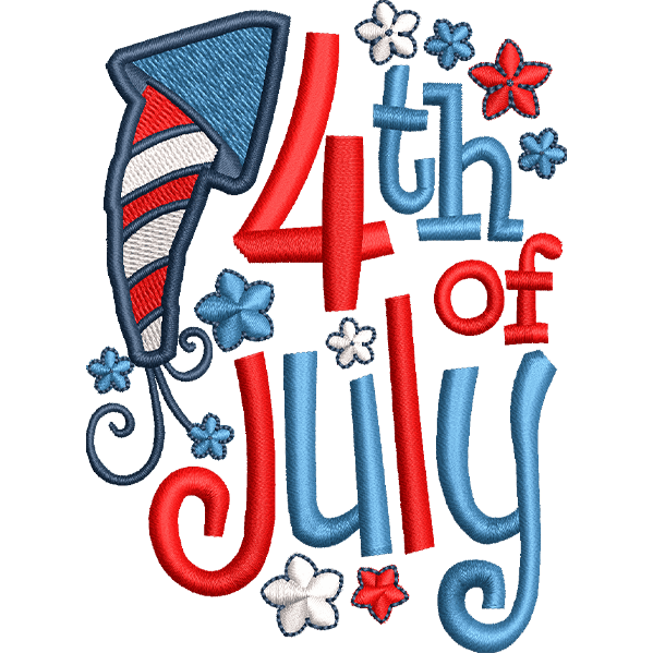 4th Of July Embroidery Design