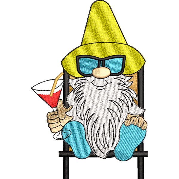 Beer Gnome Embroidery Design