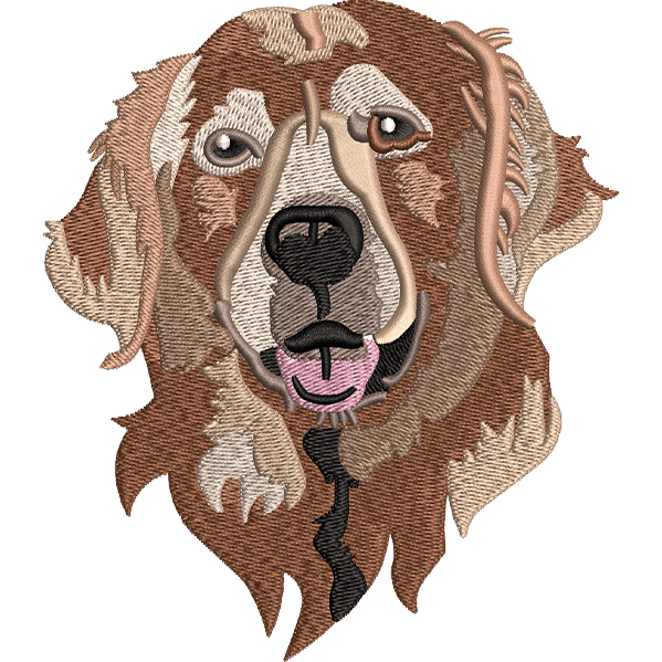 Brown Dog Embroidery Design