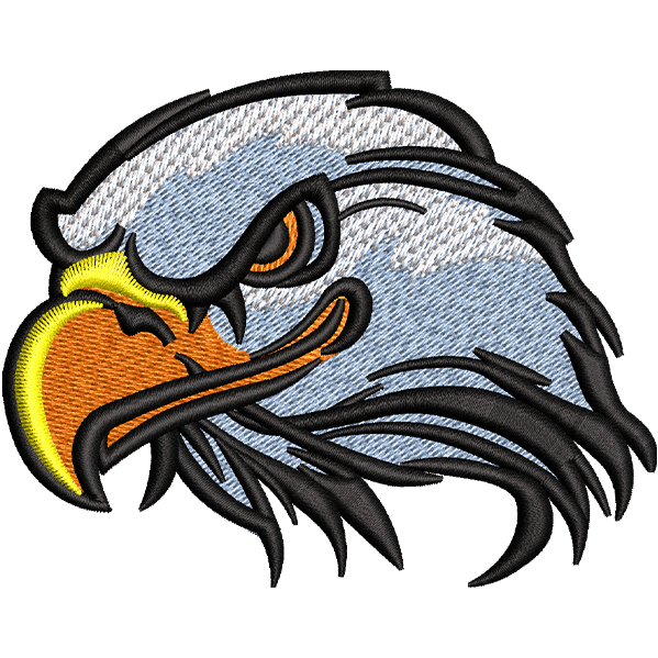 Angry Eagle Face Embroidery Design