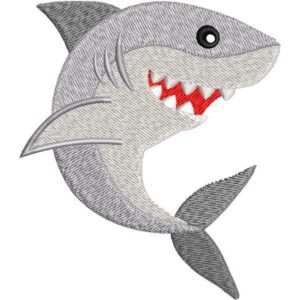 Jumping Shark Embroidery Design