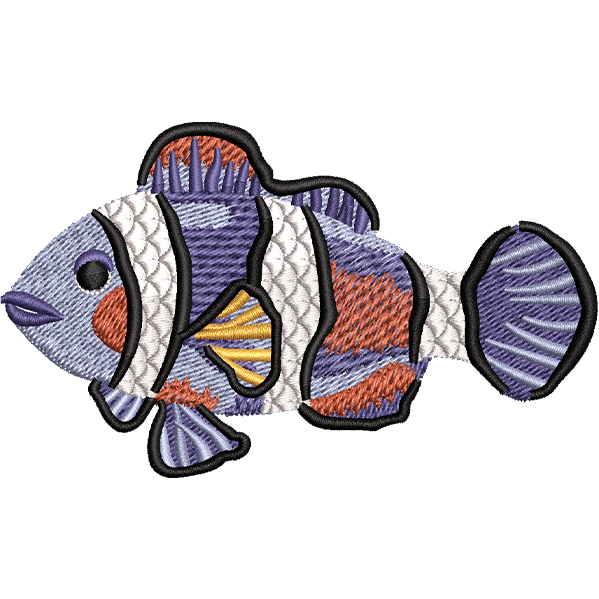 Multicolor Fish Embroidery Design