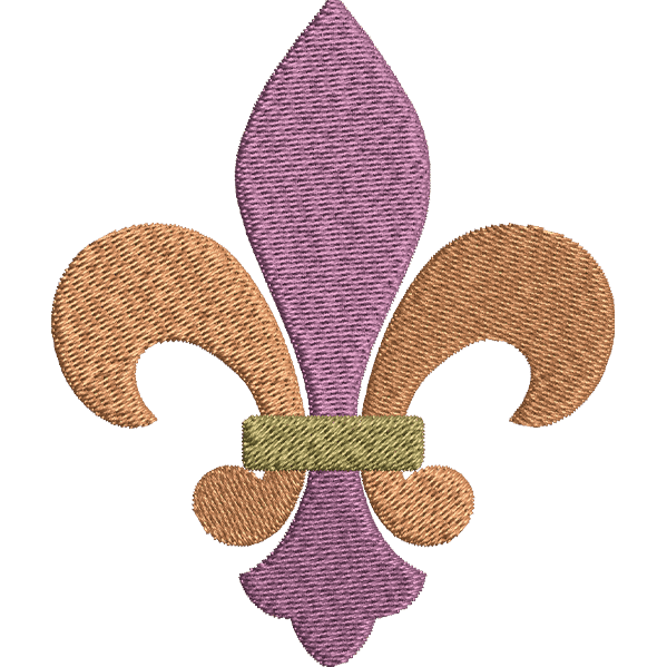 Color Fleur de Lis Embroidery Design