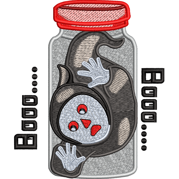 Ghost Jar Embroidery Design