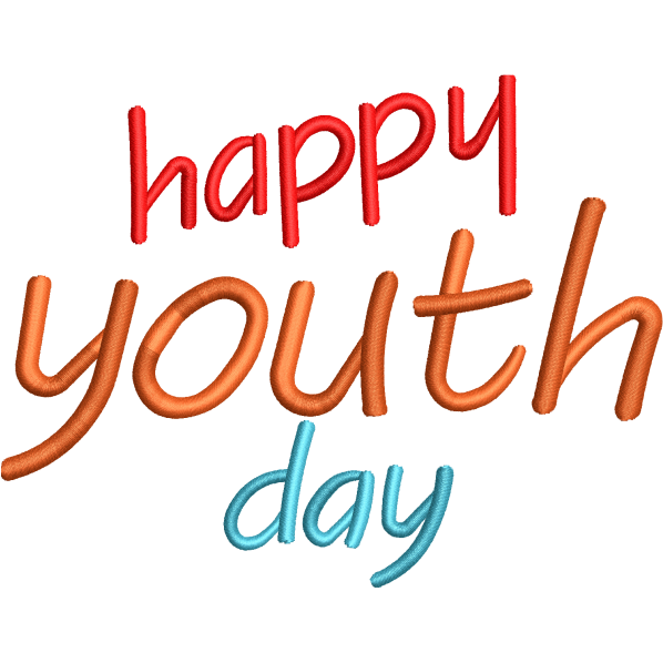 Happy Youth Day Embroidery Design Design