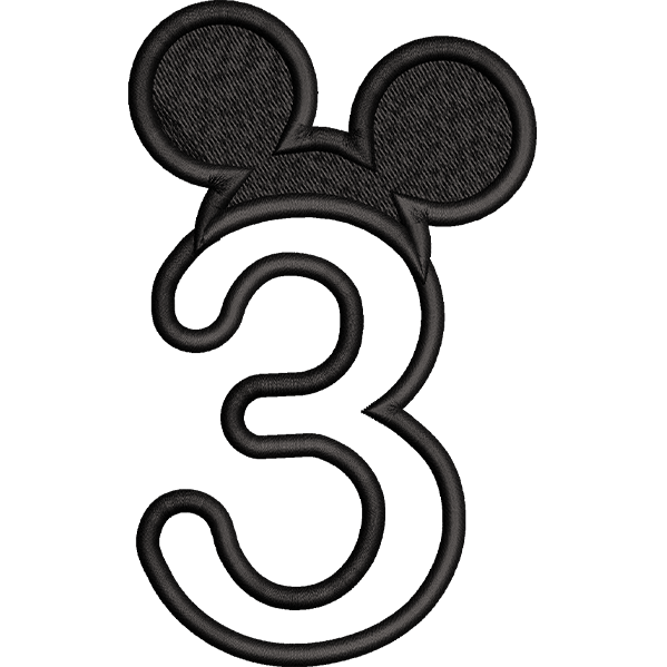 Three Number Embroidery Design