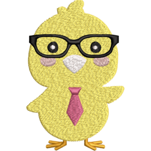 Chick With Glasses Embroidery Design