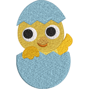 Chick In Egg Embroidery Design