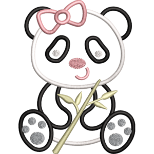 Baby Girl Panda Embroidery Design