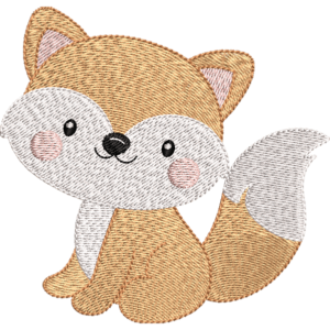 Baby Fox Embroidery Design