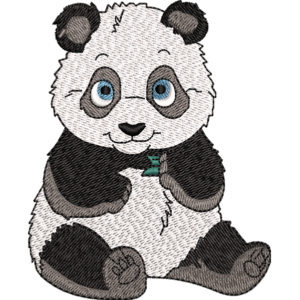 Baby Panda Sitting Embroidery Design