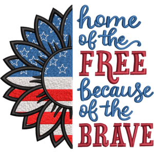 Brave America Embroidery Design