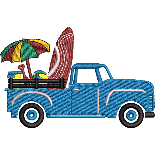 Picnic Car Embroidery Design