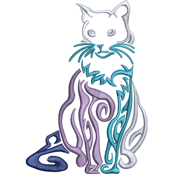 Big Cat Outline Embroidery Design