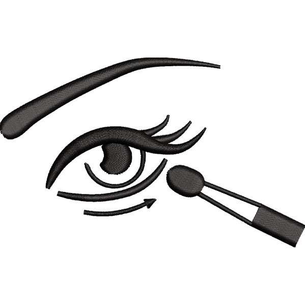 Eye With Makeup Brush Embroidery Design