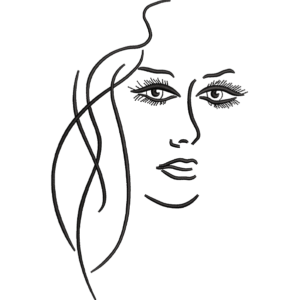 Girl Face Outline Embroidery Design