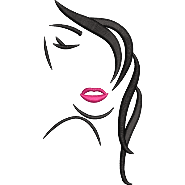 Pink Lips Girl Face Design