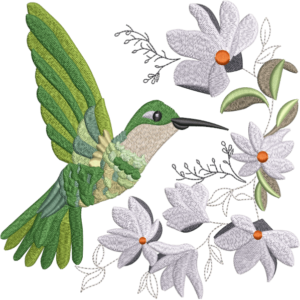 Himmingbird With Flower Design