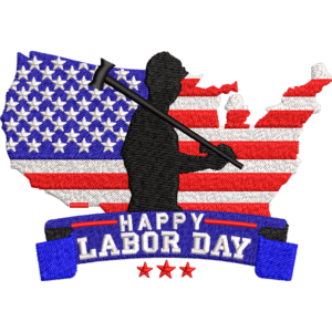 US Theme Labor Day Embroidery Design