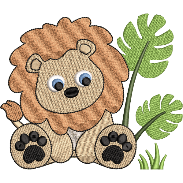 Cute Baby Lion Embroidery Design