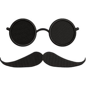 Mustache And Round Glasses Design