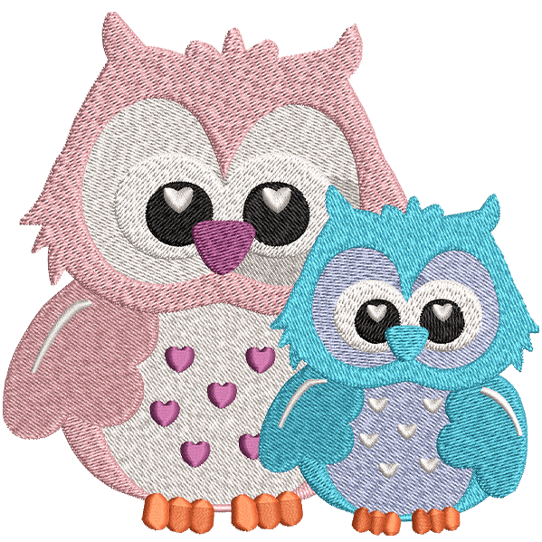 Pink And Blue Owl Design