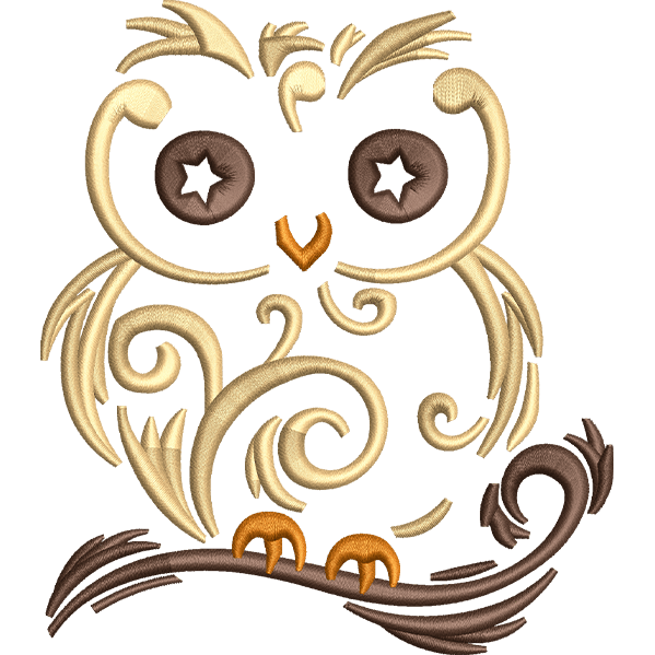 Baby Owl Outline Design