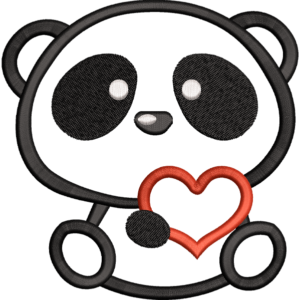 Panda With Heart Design