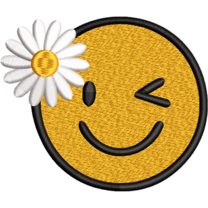 Smiley Face With Flower Design