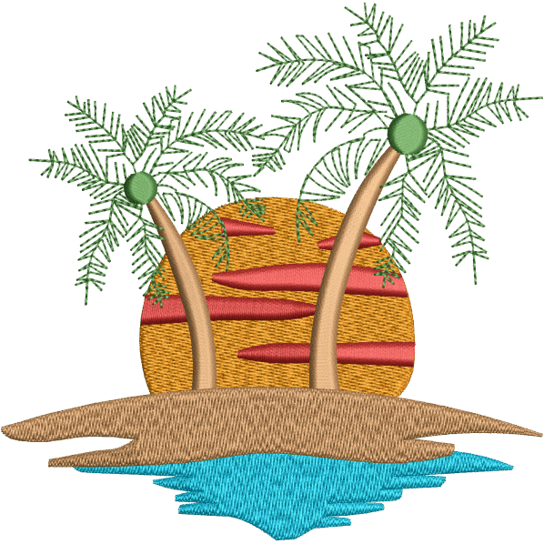 Summer Tree Embroidery Design