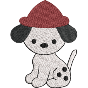 Red Hat Dog Embroidery Design