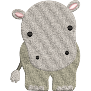 Gray Pig Embroidery Design