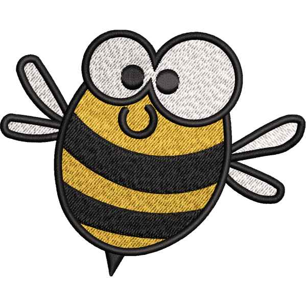 Smiling Bee Embroidery Design