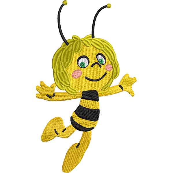Girl Bee Embroidery Design